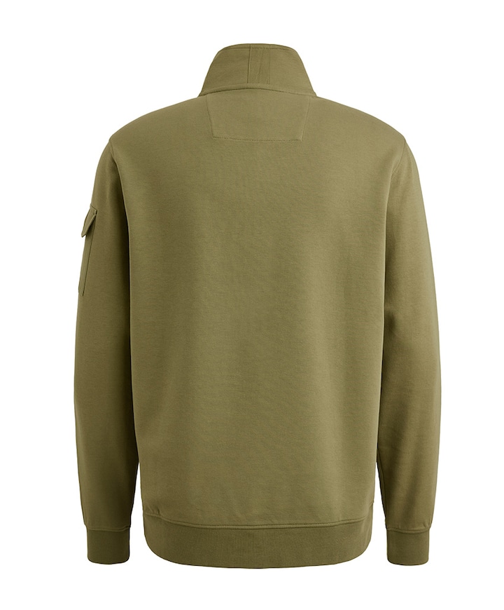 Heren trui met rits groen