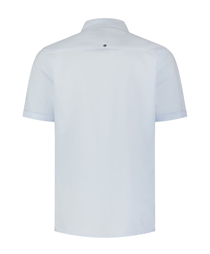 Heren overhemd korte mouw blauw