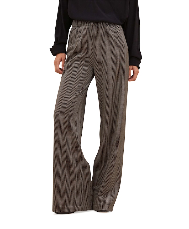 lissa herringbone broek beige