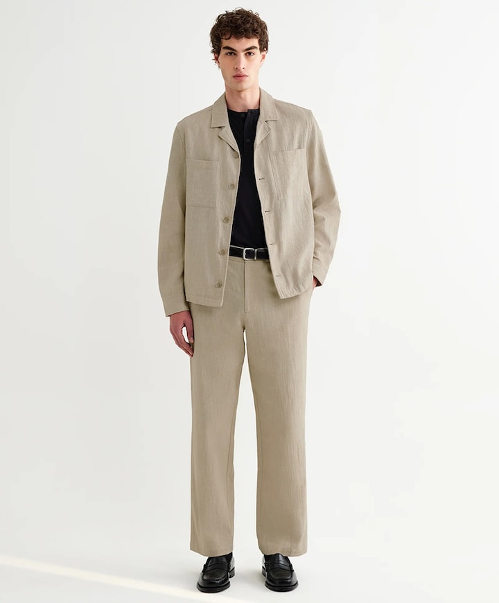 Heren overshirt beige