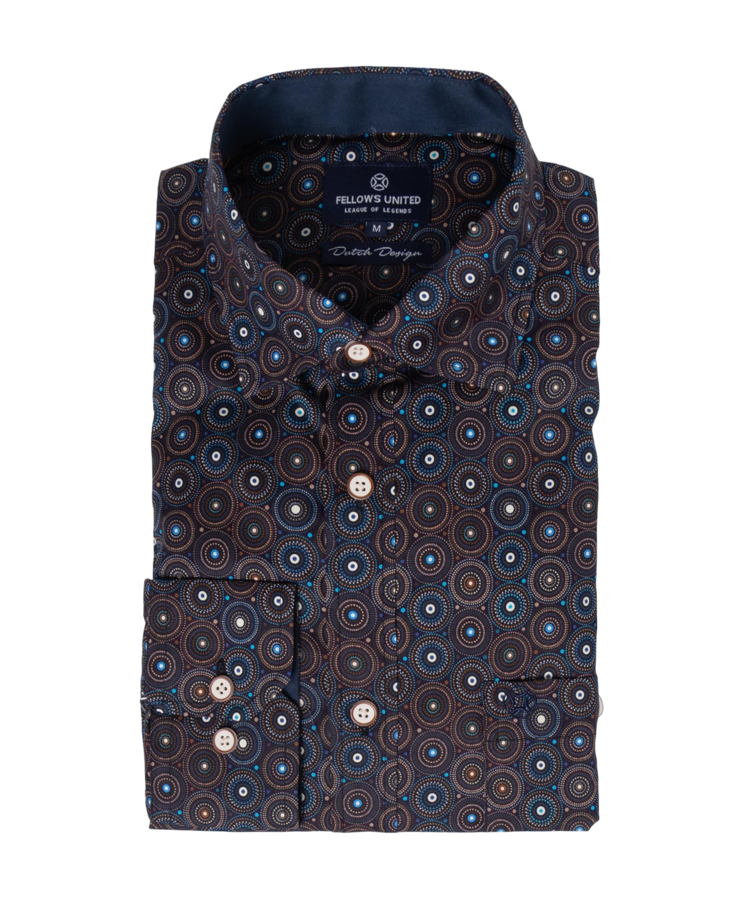 Heren overhemd lange mouw blauw