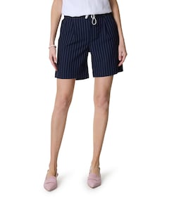 Cleo Palazzo Pinstripe dames korte broek blauw