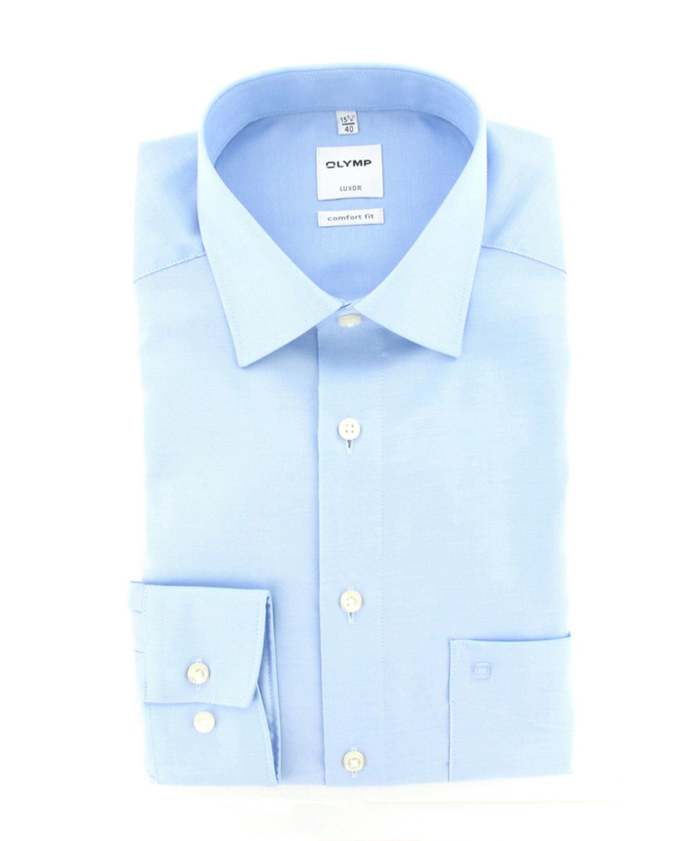 Heren overhemd lange mouw blauw