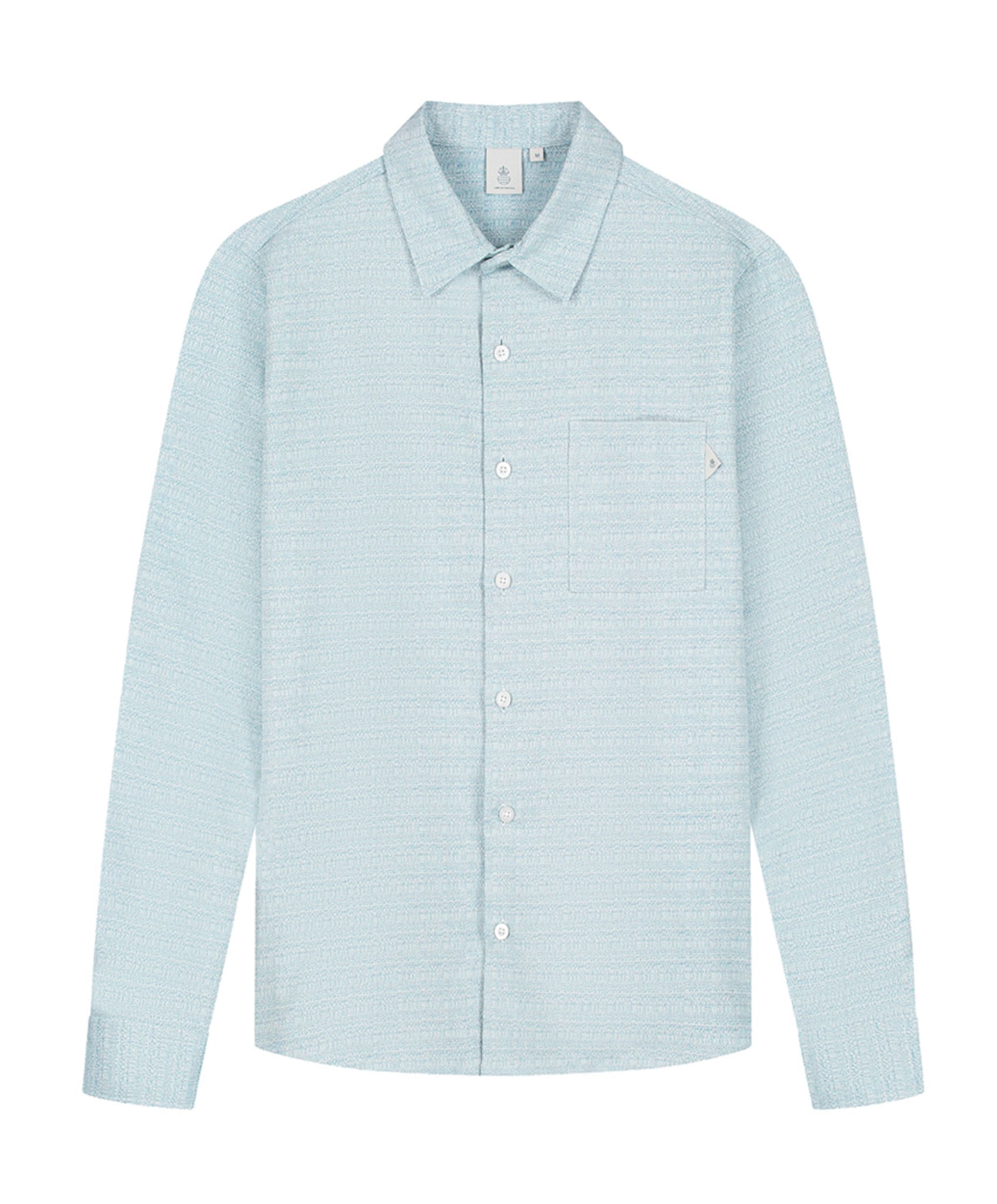 Heren overhemd lange mouw blauw