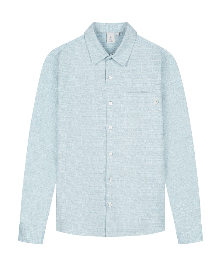 Heren overhemd lange mouw blauw