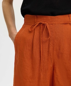 SLFLINNA HW LINEN dames korte broek brique