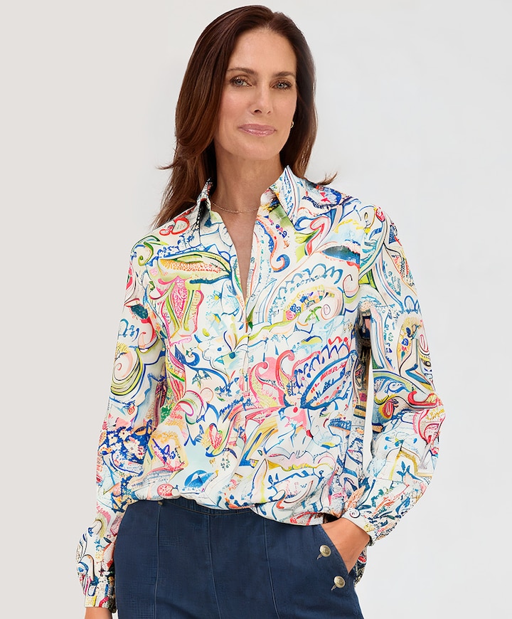 Dames blouse blauw