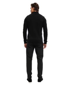 Heren trui met rits zwart