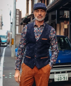 Heren gilet blauw
