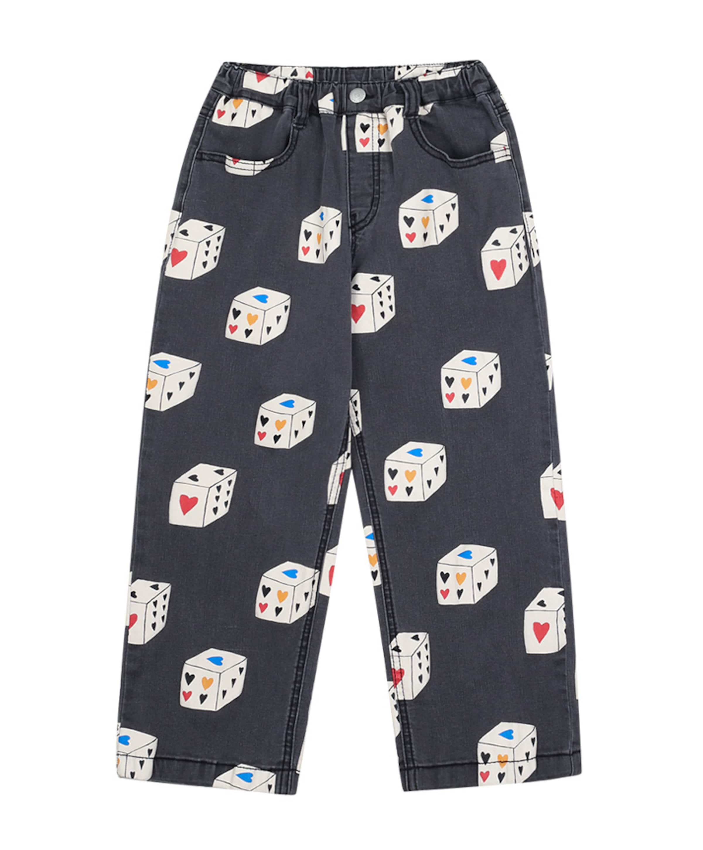 Heart dice denim jeans grijs