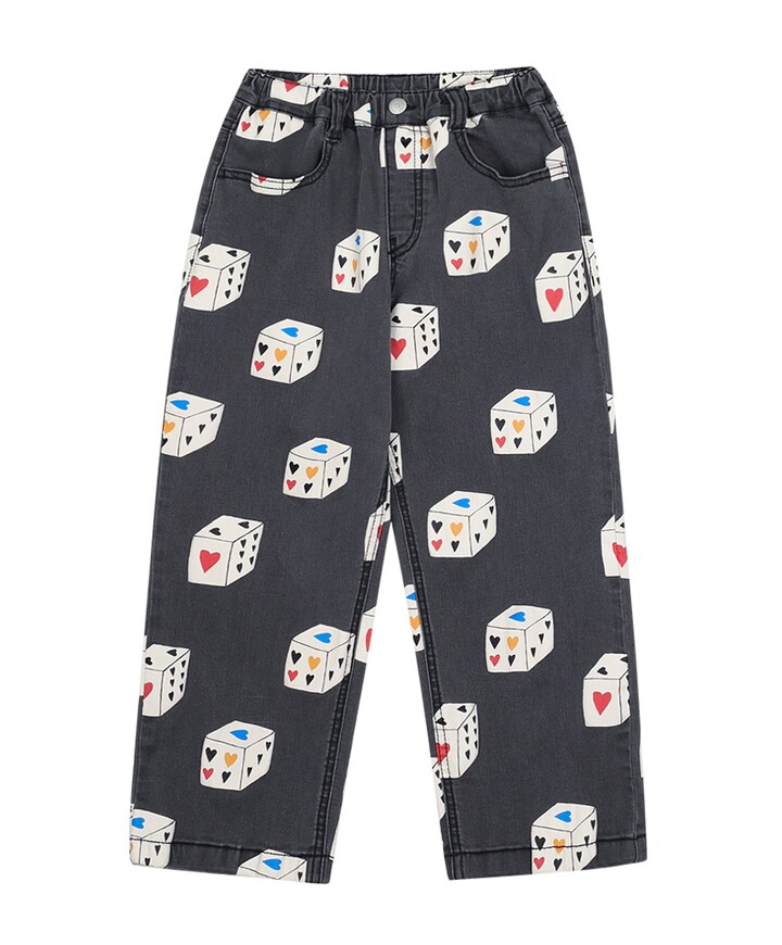 Heart dice denim jeans grijs