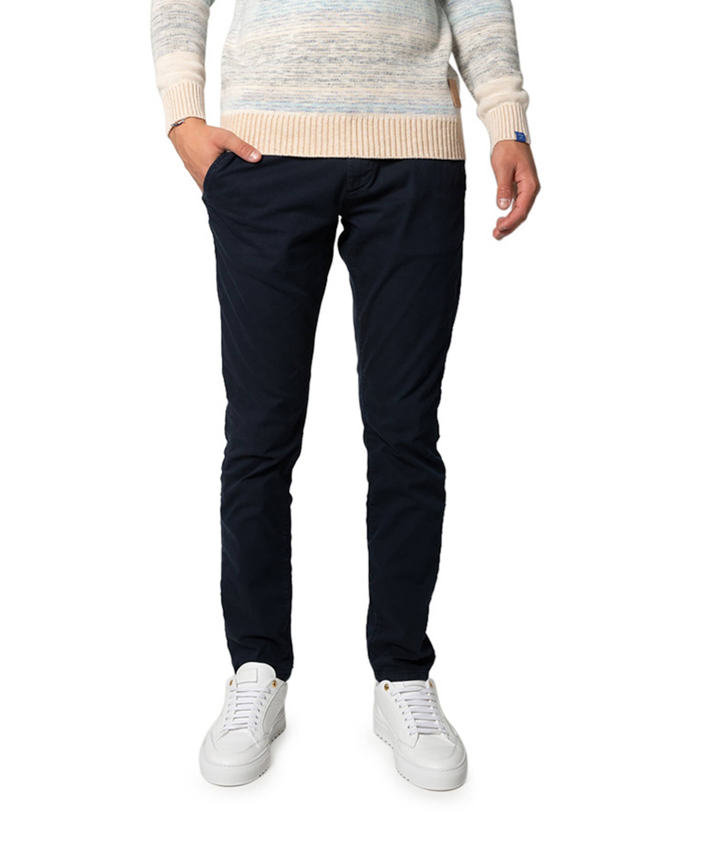 Paul K3280 dale chino  heren broek blauw