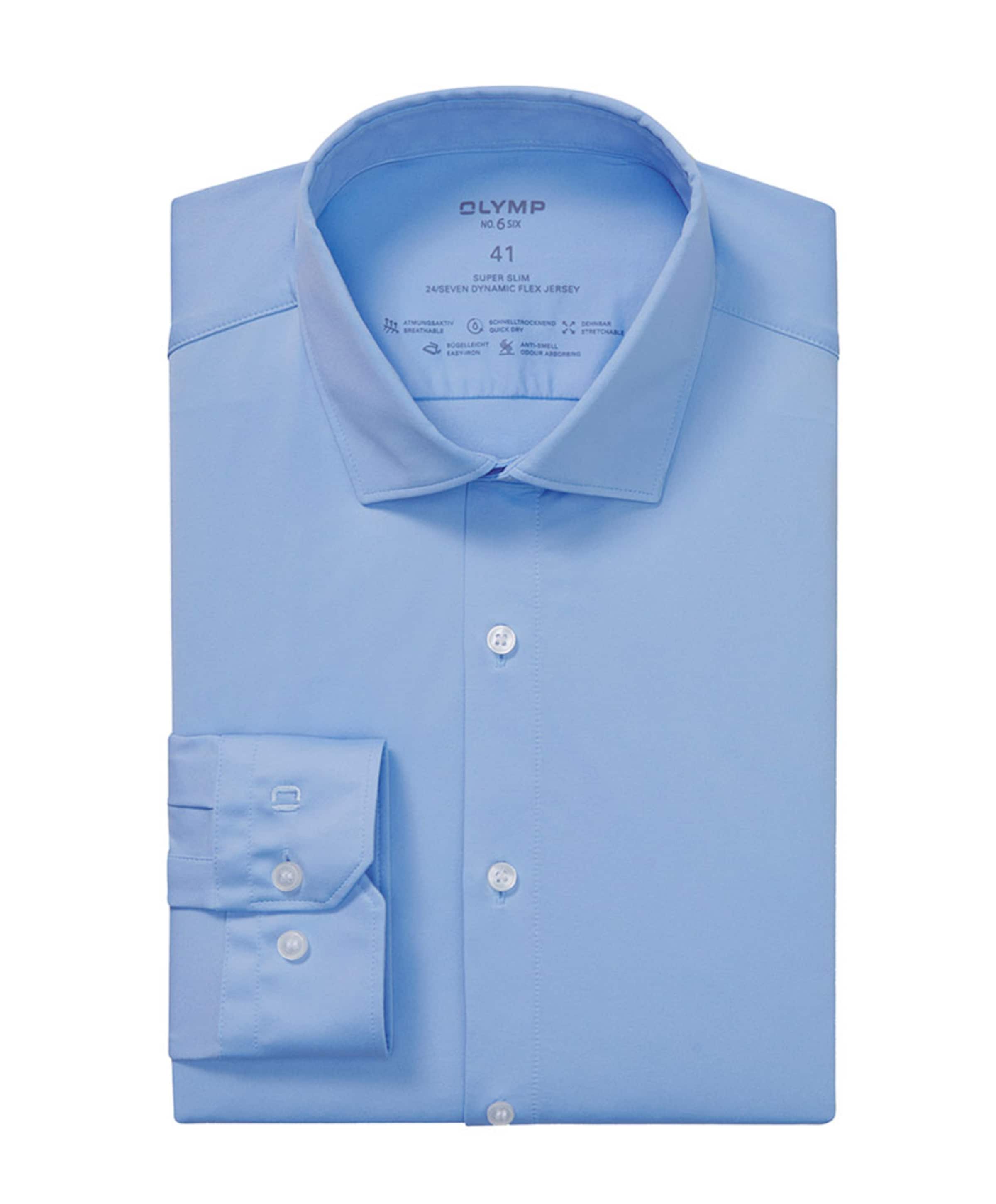 Heren overhemd lange mouw blauw