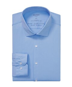 Heren overhemd lange mouw blauw