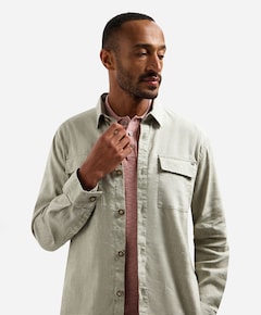 Heren overhemd lange mouw beige