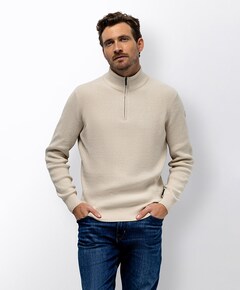 Heren trui met rits beige