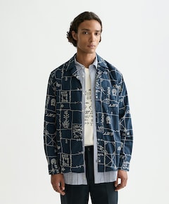 Heren overhemd lange mouw blauw