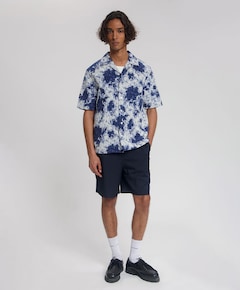 Heren overhemd korte mouw blauw