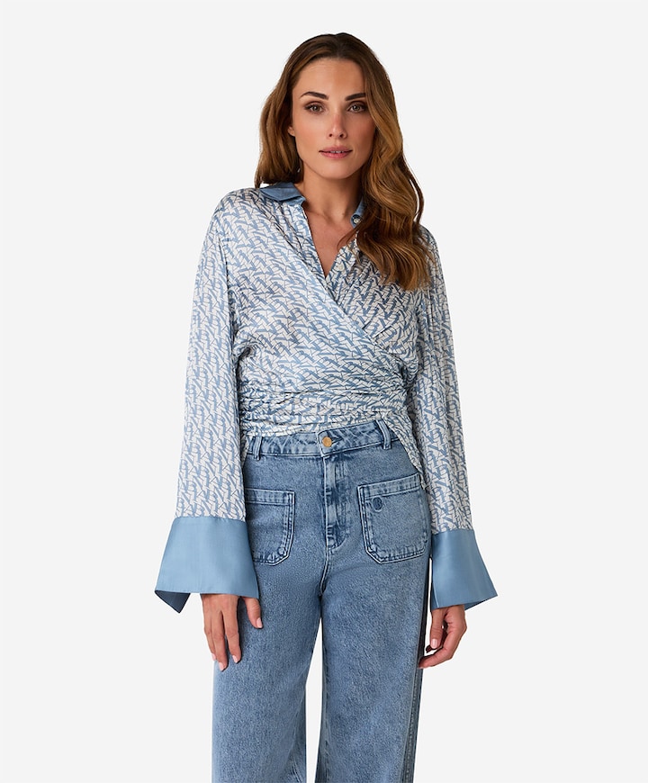 Dames blouse blauw