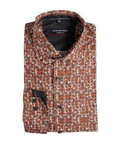 Heren overhemd lange mouw oranje