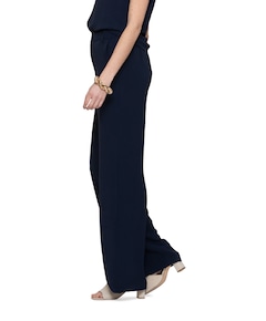 Crinckle dames broek blauw