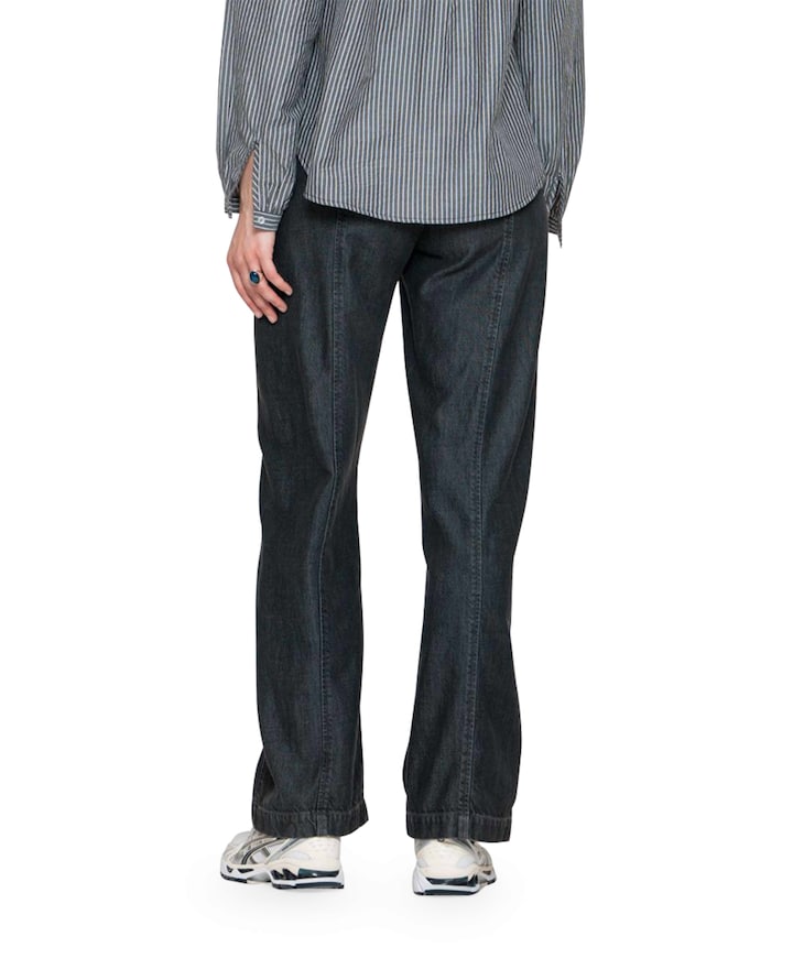 Wide double waistband jeans zwart