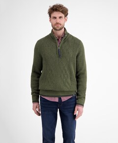 Heren trui met rits groen