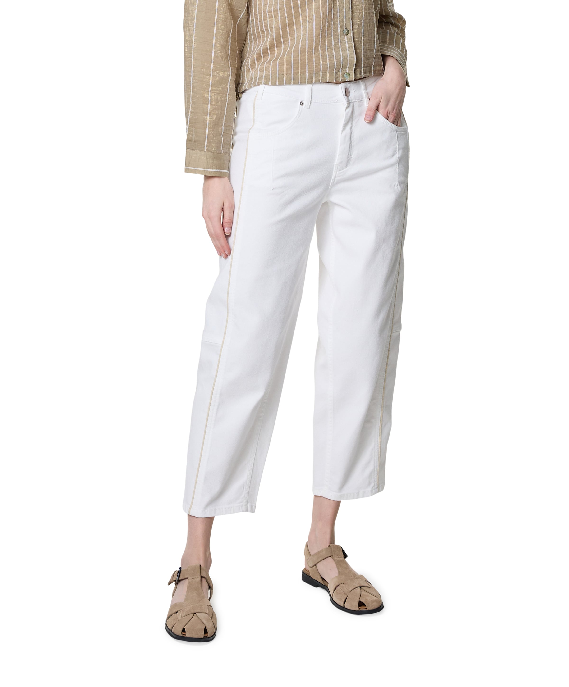 Liv Barrel 7/8 dames jeans ecru