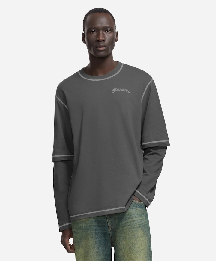 Heren longsleeve zwart