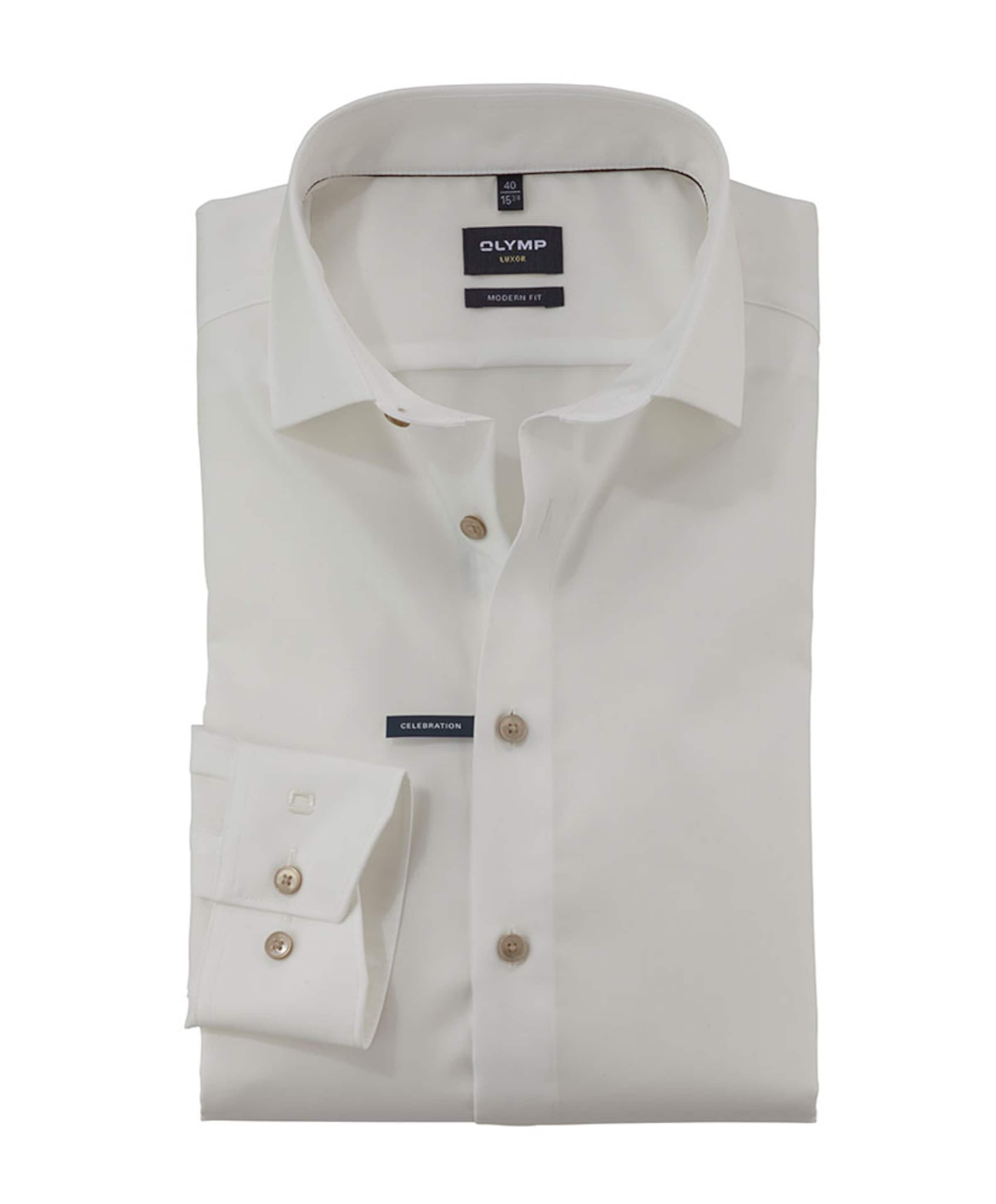 Heren overhemd lange mouw ecru