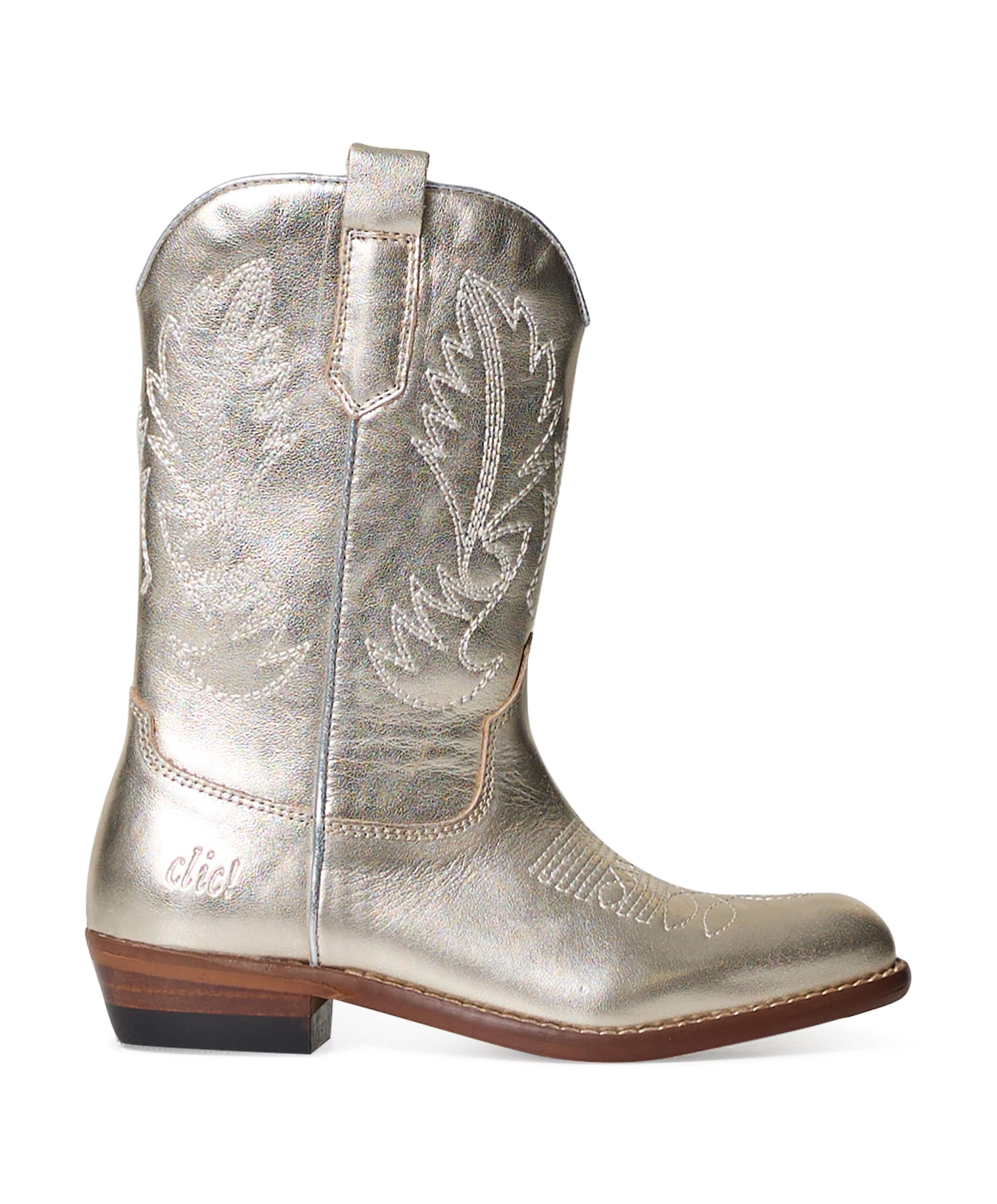 Country cuero meisjes laarzen goud