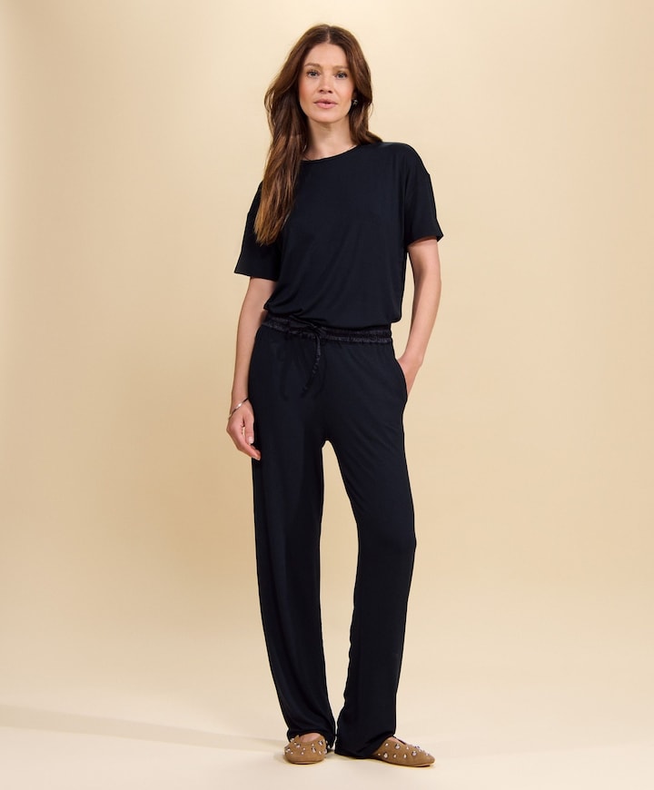 Dames pyjamatop blauw