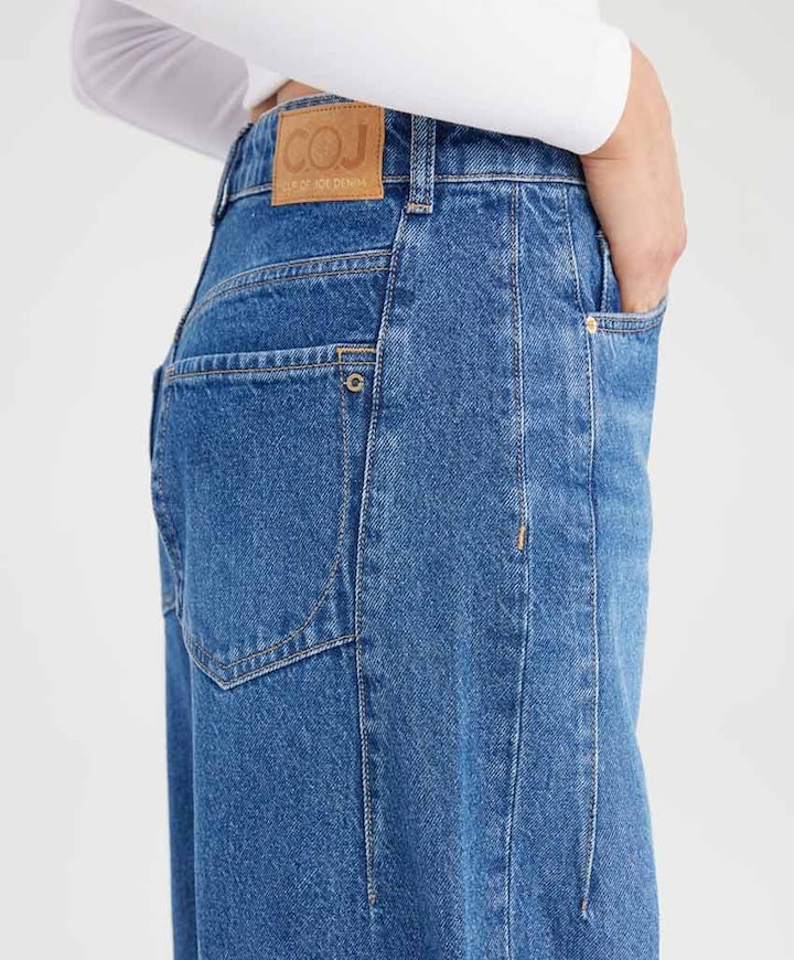 mid waist balloon jeans blauw