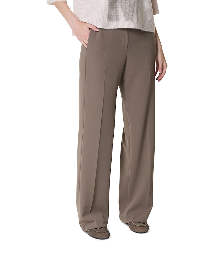 Wide leg Feminine dames broek beige