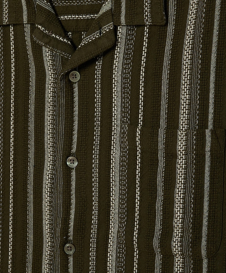 Heren overhemd korte mouw groen