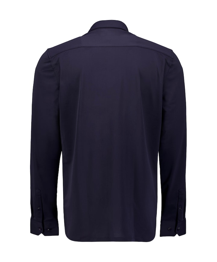 Heren overhemd lange mouw blauw