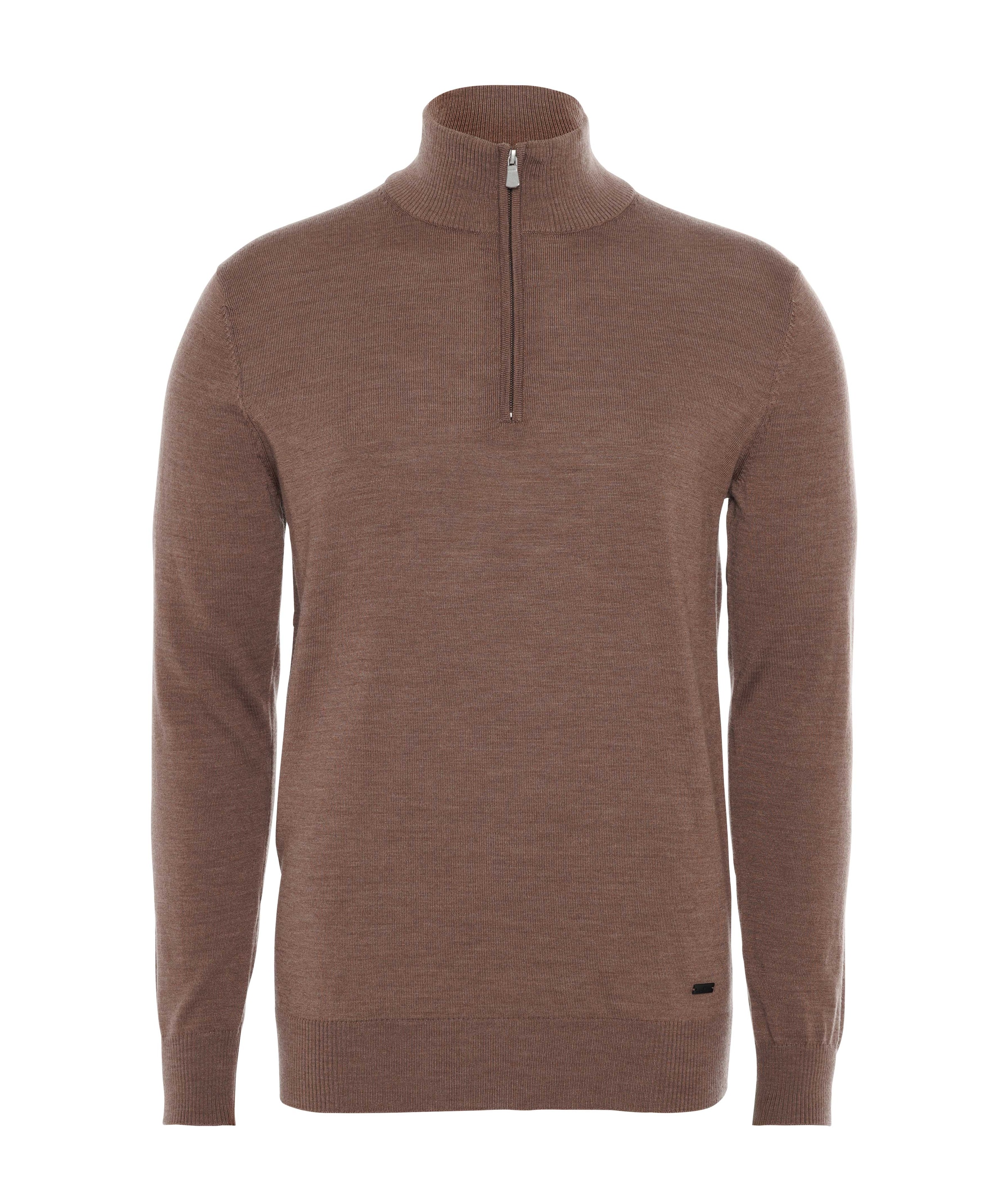 Heren trui met rits beige