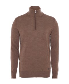 Heren trui met rits beige