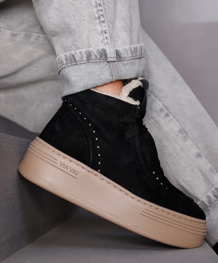 Isa Callum dames sneakers zwart