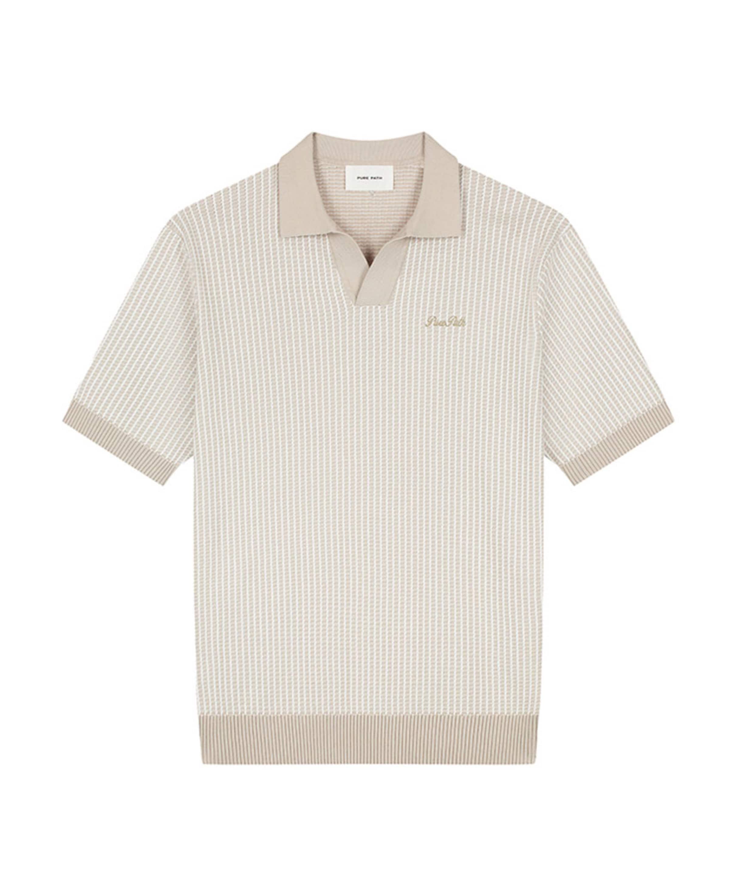 Heren polo beige