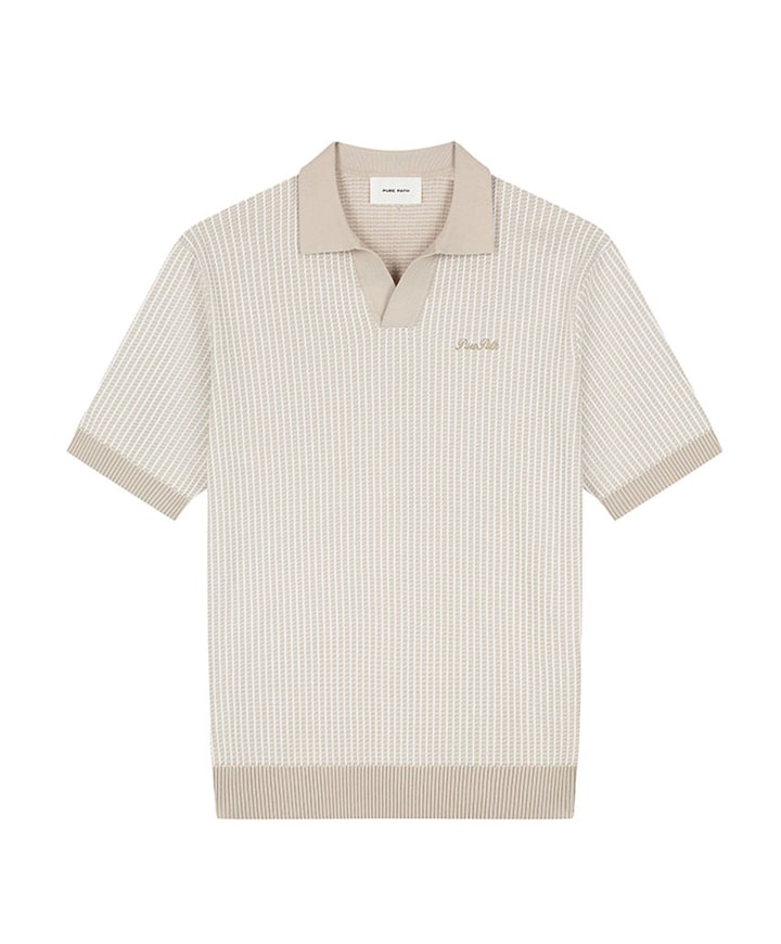 Heren polo beige