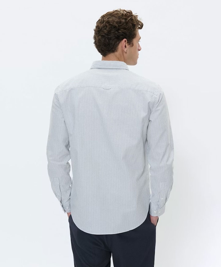 Heren overhemd lange mouw groen