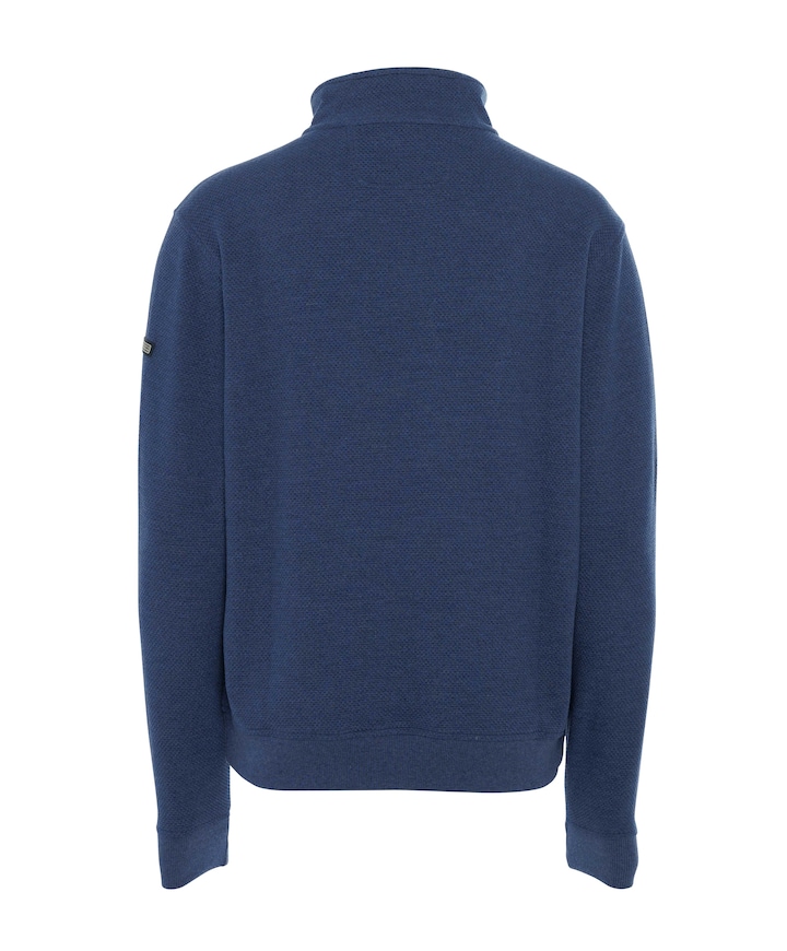 Heren trui met rits blauw