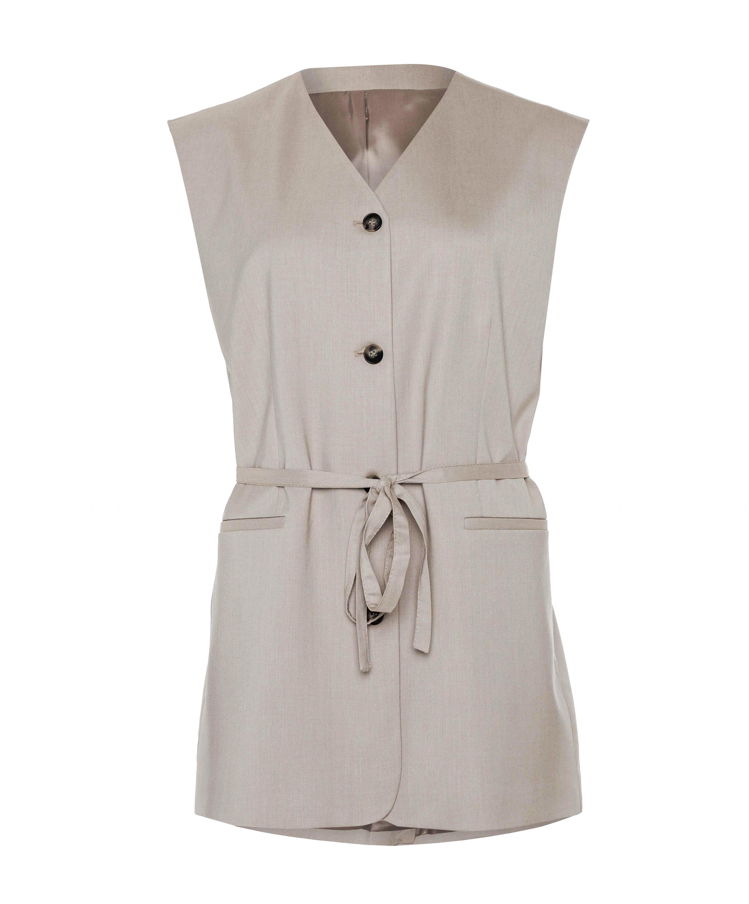 Dames gilet beige