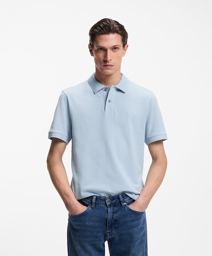 Heren polo blauw
