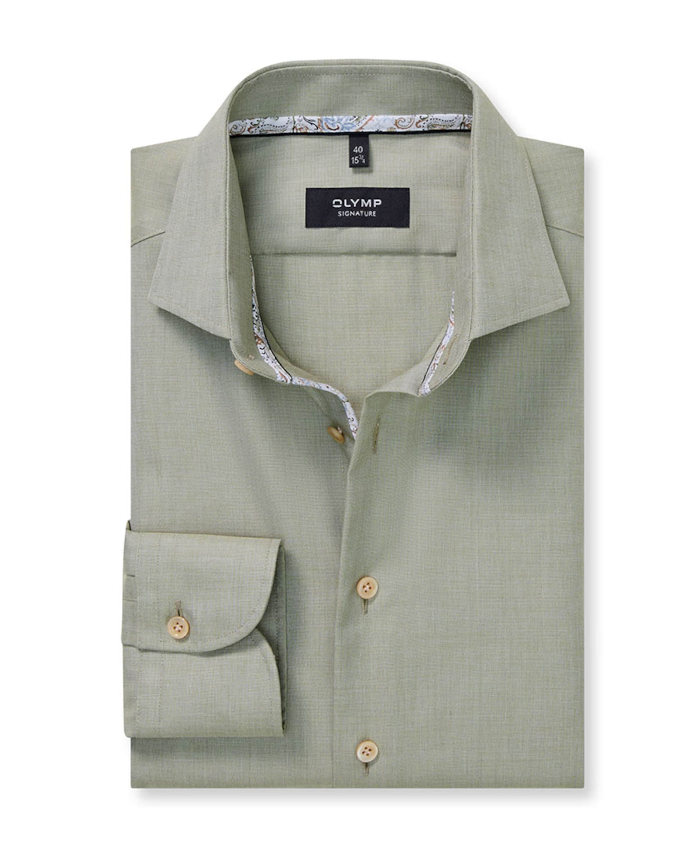 Heren overhemd lange mouw groen