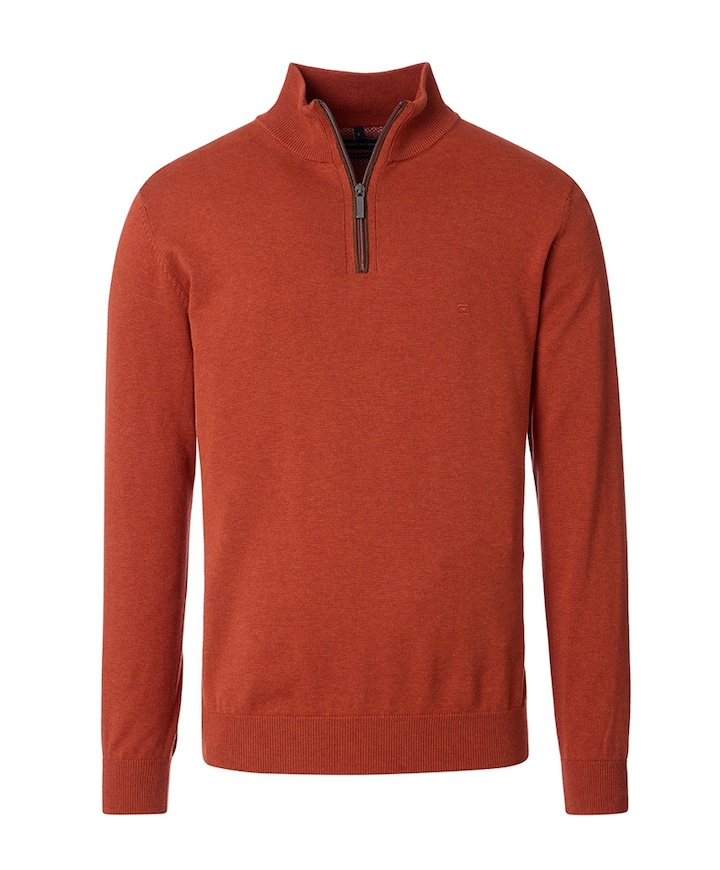 Trui met rits brique