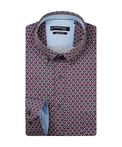 Heren overhemd lange mouw bordeaux