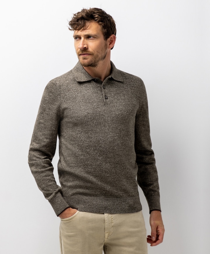 Heren polo bruin