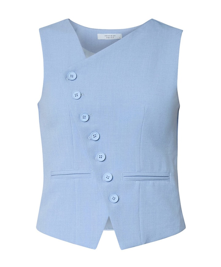 Dames gilet blauw